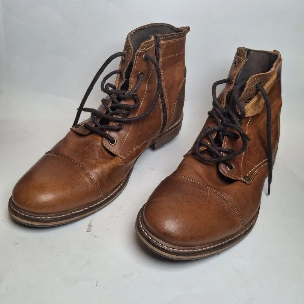 Bull Boxer Kelden Chukka Leather Suede Boot Handmade Men 12 /45 Brown Mid Ankle